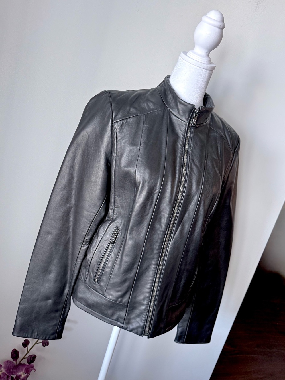 Pelle Studio Black Leather Moto-style Jacket Wmns Medium